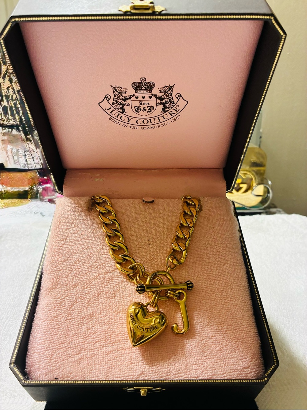Juicy Couture Gold-Tone Heart & J Charm Necklace - Women Jewelry